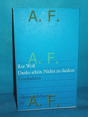 Seller image for Danke schn, nichts zu danken : Geschichten (edition suhrkamp 331) for sale by Antiquarische Fundgrube e.U.