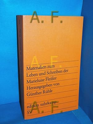 Bild des Verkufers fr Materialien zum Leben und Schreiben der Marieluise Fleisser. hrsg. von Gnther Rhle / edition suhrkamp , 594 zum Verkauf von Antiquarische Fundgrube e.U.