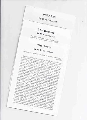 Seller image for 3 ITEMS/Pamphlets: Polaris; The Tomb; The Outsider -by H P Lovecraft ( Strange Company Publications ?? ) for sale by Leonard Shoup