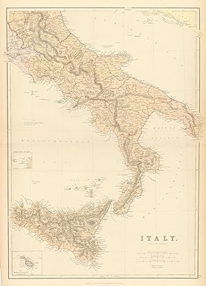 Italy (South Part); Inset maps of Islands west of Sicily; The Maltese Islands