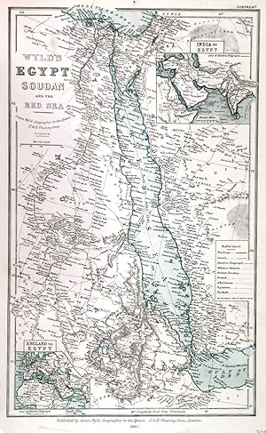 WYLDS EGYPT SOUDAN AND THE RED SEA. Map of Egypt and the Nile from source to sea, Nubia, the R...