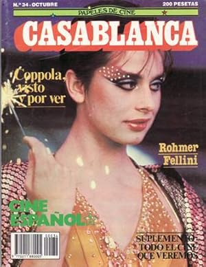 Imagen del vendedor de CASABLANCA. PAPELES DE CINE. N 34. Entrevistas: Eric Rohmer, Terry Jones y Michael Palin. Coppola, visto y por ver. Rodolfo Khun.Jaime Chvarri. En prtada: Natassia Kinski, One From the Heart. a la venta por Librera y Editorial Renacimiento, S.A.