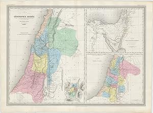 [The Holy Land]. Palestine au temps de Jésus-Christ [with] Carte de la route suivi par les Hébrre...