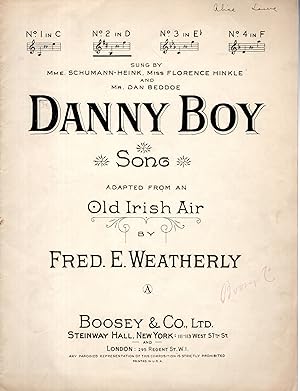 Imagen del vendedor de Danny Boy: Song Adapted from an Old Irish Air (Sheet Music) a la venta por Dorley House Books, Inc.