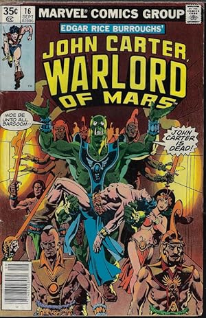 Bild des Verkufers fr JOHN CARTER WARLORD OF MARS: Sept #16, 1978 zum Verkauf von Books from the Crypt