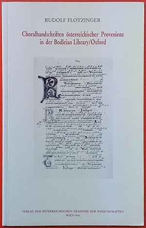 Bild des Verkufers fr Choralhandschriften sterreichischer Provenienz in der Bodleian Library/Oxford. HEFT 26. zum Verkauf von biblion2