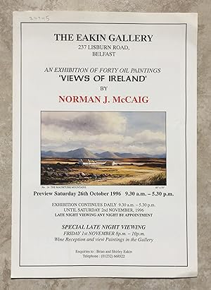 An Exhibition of Forty Oil Paintings 'Views of Ireland' by Norman J. McCaig (exhibition catalogue)
