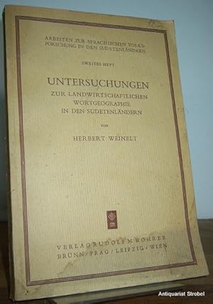 Untersuchungen zur landwirtschaftlichen Wortgeographie in den Sudetenländern.