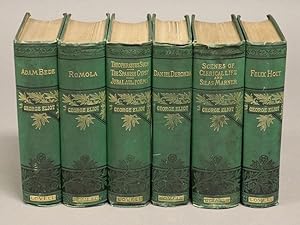Seller image for Works of George Eliot - 9 works in 6 volumes - partial SET. Includes: Adam Bede; Romola; Impressions of Theophrastus Such, The Spanish Gypsy, Jubal and other Poems; Daniel Deronda; Scenes of Clerical Life, Silas Marner; Felix Holt for sale by Idiots Hill Book Company