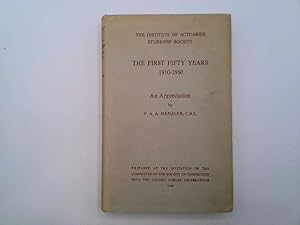 Seller image for The first fifty years, 1910-1960 : an appreciation / by F.A.A. Menzler for sale by Goldstone Rare Books
