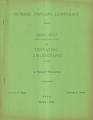 Image du vendeur pour Howard Phillips Lovecraft 1890-1937: A Tentative Bibliography mis en vente par Ziesings