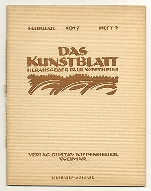 Bild des Verkufers fr Das Kunstblatt - Heft 2, Februar 1917 zum Verkauf von Between the Covers-Rare Books, Inc. ABAA