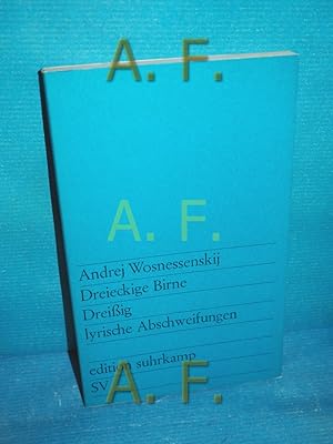 Image du vendeur pour Dreieckige Birne : 30 lyrische Abschweifungen. Andrej Wosnessenskij. [Aus d. Russ. bertr. von Eckhart Schmidt u. Alexander Kaempfe. Mit e. Nachw. von Alexander Kaempfe] / edition suhrkamp 43 mis en vente par Antiquarische Fundgrube e.U.