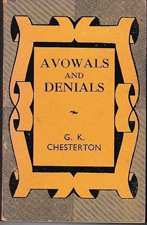 Avowals And Denials: a book of essays