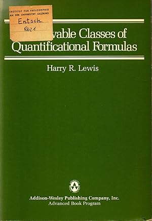 Imagen del vendedor de Unsolvable Classes of Quantificational Formulas a la venta por avelibro OHG