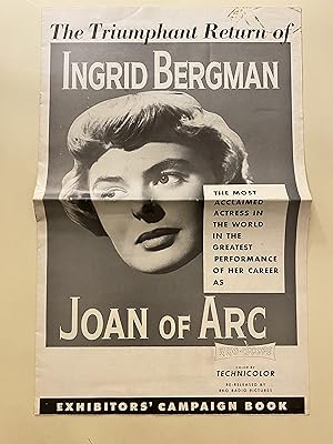 Bild des Verkufers fr Joan of Arc Pressbook 1948 Ingrid Bergman, Jose Ferrer zum Verkauf von AcornBooksNH