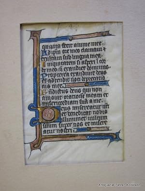 Einzelblatt aus einem Livre d'heures (Stundenbuch). Lateinische Handschrift auf Pergament, vermut...