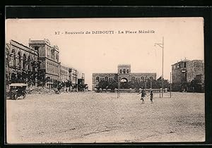 Ansichtskarte Djibouti, La Place Ménélik