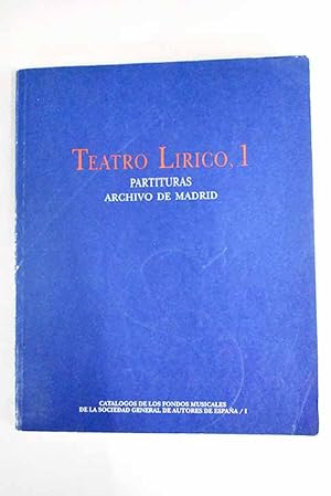 Imagen del vendedor de Teatro lrico, tomo I a la venta por Alcan Libros