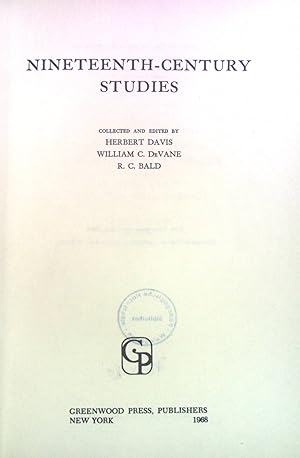 Seller image for Nineteenth-Century Studies. for sale by books4less (Versandantiquariat Petra Gros GmbH & Co. KG)
