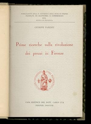 Prime ricerche sulla rivoluzione dei prezzi in Firenze.