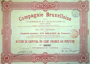 Bild des Verkufers fr Compagnie Bruxelloise pour le Commerce du Haut-Congo - Shares - Stock - Actions - Aandelen zum Verkauf von de KunstBurg