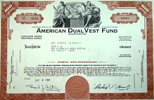 Bild des Verkufers fr American Dual Vest Fund Inc. - Shares - Stock - Actions - Aandelen zum Verkauf von de KunstBurg