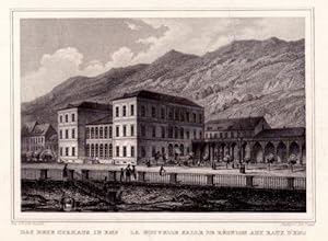 Bild des Verk�ufers f�r Das neue Curhaus in Ems. Stahlstich von Joh.Poppel nach H.Sch�nfeld. zum Verkauf von Antiquariat Heinz Tessin