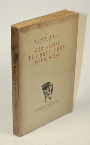 Bild des Verkufers fr Zur Kritik der deutschen Intelligenz. zum Verkauf von Antiquariat Gallus / Dr. P. Adelsberger