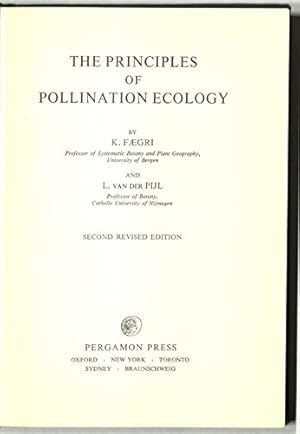 Bild des Verkufers fr Principles of Pollination Ecology zum Verkauf von WeBuyBooks