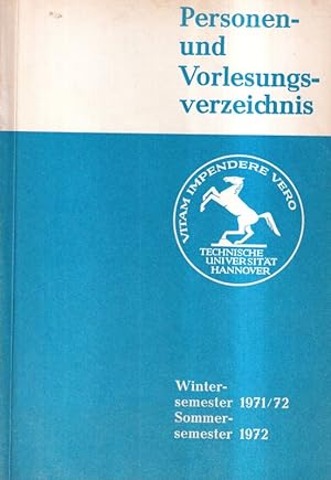 Personen- und Vorlesungsverzeichnis Wintersemester 1971 / 72
