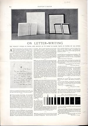 Imagen del vendedor de PRINT:: "On Letterwriting By Margaret L. Stone". from Harper's Bazar, Volume XXXII, No. 38: September, 23, 1899 a la venta por Dorley House Books, Inc.