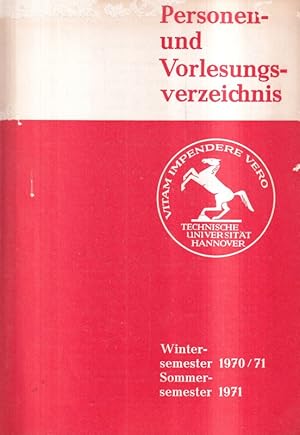 Personen- und Vorlesungsverzeichnis Wintersemester 1970 / 71,