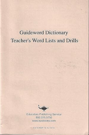 Guideword Dictionary: Teacher's Word List and Drills