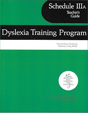 Dyslexia Training Program/Schedule IIIIa Teacher's Guide