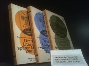 Bild des Verkufers fr 3 BNDE - Deutsche Literatur im spten Mittelalter (1250 - 1450) zum Verkauf von Der Buchecker