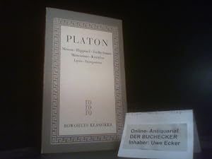 Bild des Verkufers fr Platon: Smtliche Werke; Teil: 2., Menon [u.a.]. in der bers. von / Rowohlts Klassiker der Literatur und der Wissenschaft / Griechische Philosophie ; Bd. 3; Rowohlts Klassiker der Literatur und der Wissenschaft ; 14 zum Verkauf von Der Buchecker