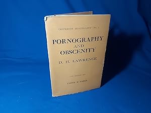 Seller image for Pornography and Obscenity(Pamphlet, Criterion Miscellany No.5, 1st Edition 1929) for sale by Codex Books