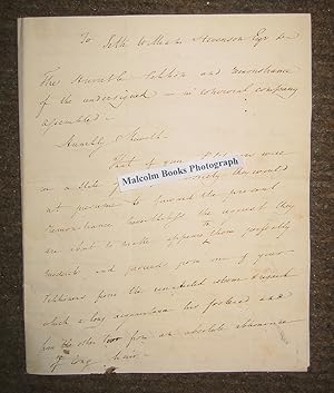 c1820 paper, Letter / petition to Seth William Stevenson, (antiquary, editor of the Norfolk Chron...