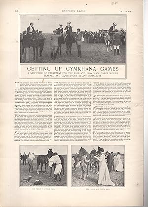 Imagen del vendedor de PRINT:: "Getting Up Gymkhana Games". from Harper's Bazar, Volume XXXII, No. 38: September, 23, 1899 a la venta por Dorley House Books, Inc.