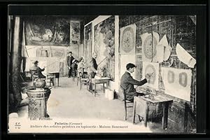 Carte postale Felletin, Atelier des artistes peintres en tapisserie, Maison Bournaret