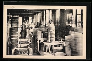 Carte postale Limoges, Fabrication des Cazettes, porcelaine