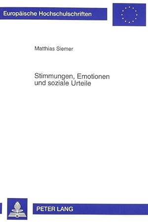 Image du vendeur pour Stimmungen, Emotionen und soziale Urteile mis en vente par BuchWeltWeit Ludwig Meier e.K.