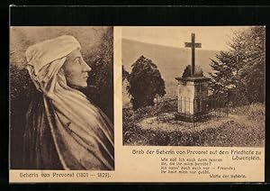 Bild des Verkufers fr Ansichtskarte Lwenstein, Grab und Portrait der Seherin von Prevorst zum Verkauf von Bartko-Reher