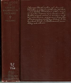 Seller image for The Estate of George Washington, Deceased for sale by Mike's Library LLC