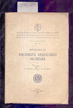 Immagine del venditore per REPERTORIO DE BIBLIOGRAFIA ARQUEOLOGICA VALENCIANA I venduto da Libreria 7 Soles