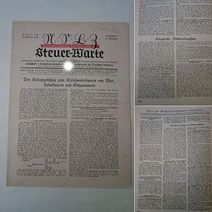 Seller image for Steuer-Warte. Nationalsozialistische Beamten-Zeitung 8. Jahrgang Nr. 21 vom 15. Oktober 1939 * R e i n h a r d t s c h e S t e u e r r e f o r m for sale by Galerie fr gegenstndliche Kunst