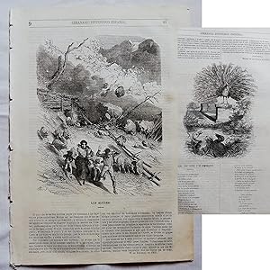 SEMANARIO PINTORESCO ESPAÑOL Nº 9 1852: Los aludes, el pavo real, los patos y el somorgujo