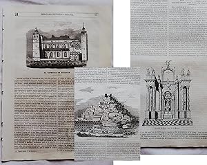 SEMANARIO PINTORESCO ESPAÑOL Nº 21 1852: SIGÜENZA Catedral, vista de la ciudad y Retablo Ntra. Sra.