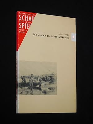 Bild des Verkufers fr Programmbuch 2 Staatstheater Stuttgart, Schauspiel 1993/94. DIE SNDEN DER LANDBEVLKERUNG von John Synge. Insz.: Christian Pade, Bhnenbild: Sibylle Gdeke, Kostme: Bettina Helmi. Mit Gottfried Breitfu, Helga Grimme, Yvonne Devrient, Ernst Konarek, Christine Schnfeld, Samuel Weiss, Bernhard Baier (mit Stckabdruck) zum Verkauf von Fast alles Theater! Antiquariat fr die darstellenden Knste